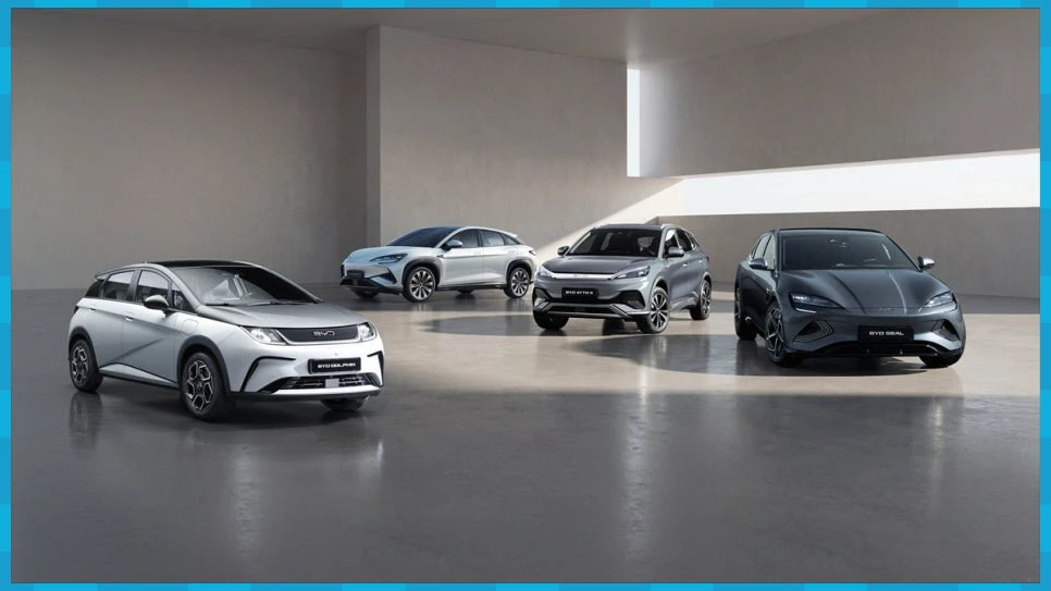 byd 돌핀·아토3·씰·씨라이언 4종 전시 사진