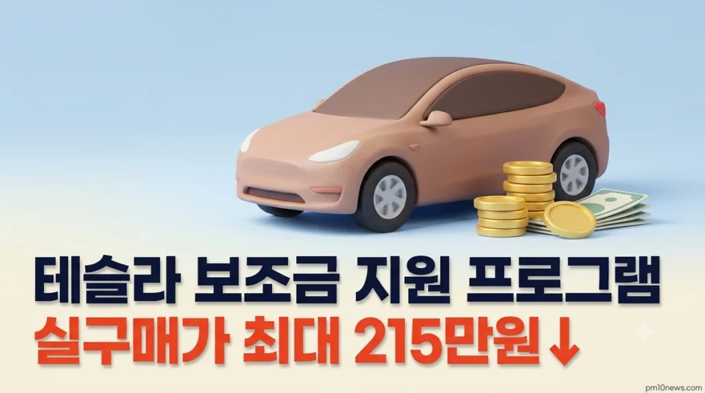 테슬라 보조금 지원 프로그램 실구매가 계산