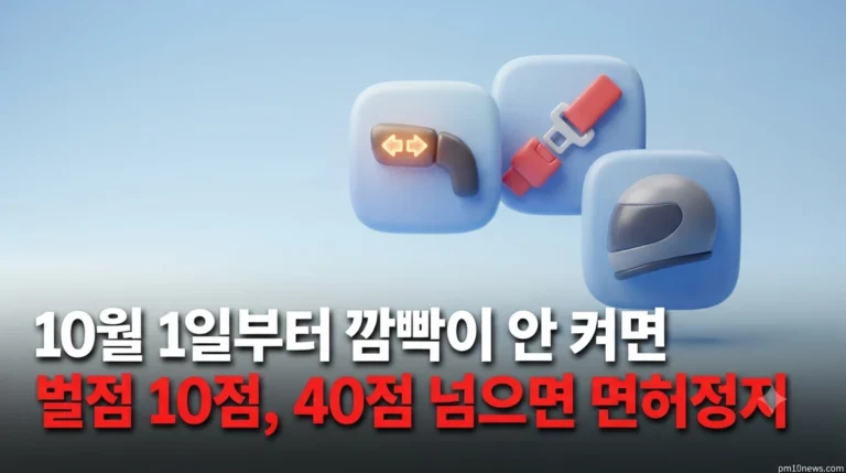 10월 1일 부터 방향지시등 벌점 10점, 안전띠·안전모 단속 총정리